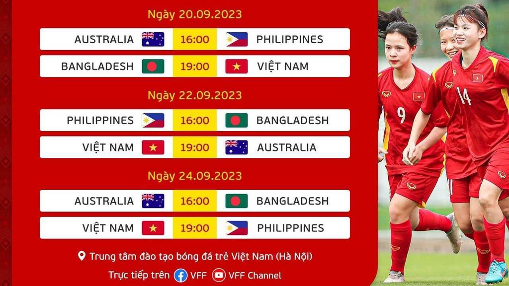 Lịch thi đấu của U17 nữ Việt Nam tại vòng loại thứ 2 giải U17 nữ châu Á