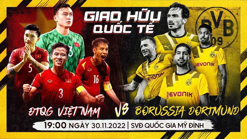 Xem trực tiếp ĐT Việt Nam vs Dortmund khi nào, ở đâu?