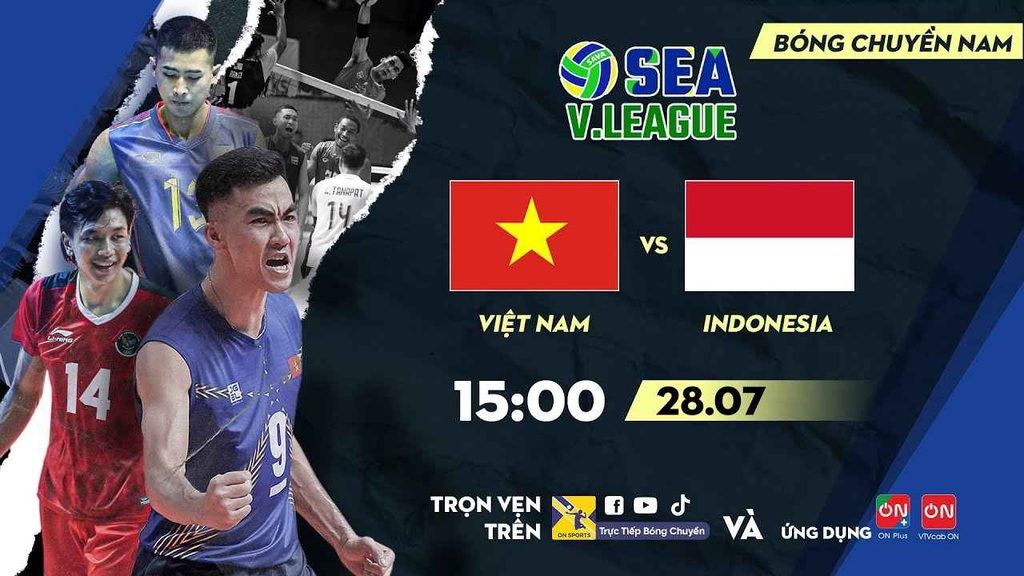 Link trực tiếp bóng chuyền Việt Nam vs Indonesia lúc 15h ngày 28/7, giải SEA V.League 2023