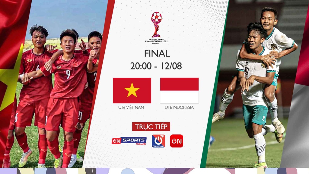 Trực tiếp chung kết U16 Việt Nam vs U16 Indonesia: Độc quyền trên On Sports