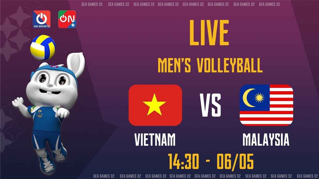 Link trực tiếp bóng chuyền nam Việt Nam vs Malaysia, bảng B SEA Games 32