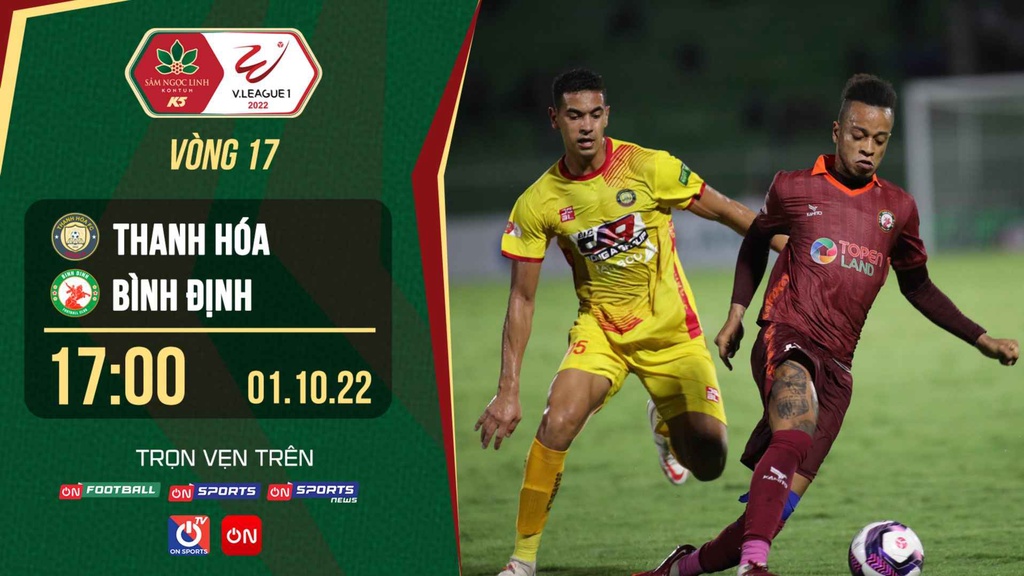 Link trực tiếp Thanh Hóa vs Bình Định lúc 17h ngày 1/10 giải V.League 2022