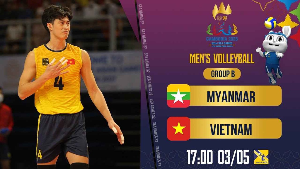 Link trực tiếp bóng chuyền nam Việt Nam vs Myanmar, bảng B SEA Games 32