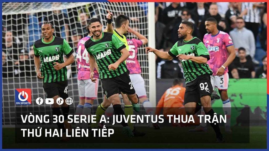 Vòng 30 Serie A: Juventus thua trận thứ hai liên tiếp