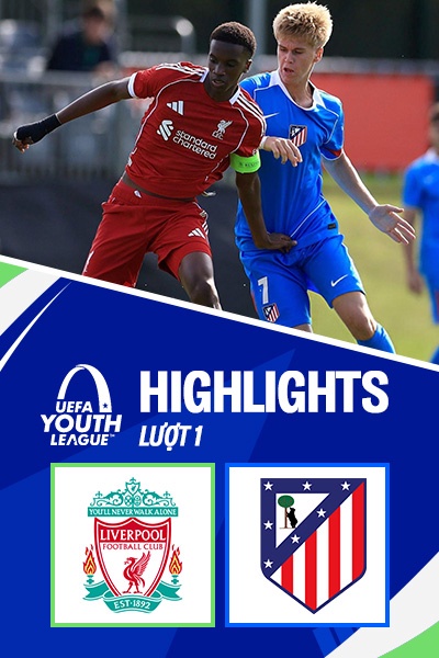U19 Liverpool - U19 Atletico Madrid | Lượt 1 | UEFA Youth League 25/26 