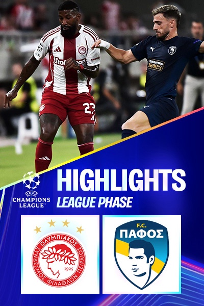  Olympiakos - Pafos | Lượt 1 - League Phase | UEFA Champions League 25/26