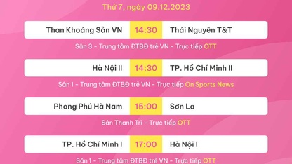 Lịch thi đấu lượt về giải nữ VĐQG – cúp Thái Sơn Bắc 2023