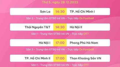 Lịch thi đấu Vòng 14 giải bóng đá Nữ VĐQG – Cúp Thái Sơn Bắc 2023