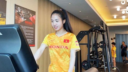 Hotgirl tuyển nữ Việt Nam hạnh phúc khi ghi bàn tại ASIAD 19
