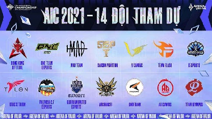 Danh sách các đội tham dự Liên quân AIC 2021