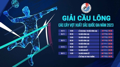 Giải Cầu lông các cây vợt xuất sắc quốc gia năm 2023 khởi tranh trên VTVcab