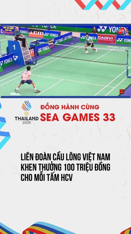 Liên đoàn Cầu lông Việt Nam khen thưởng 100 triệu đồng cho mỗi tấm HCV 